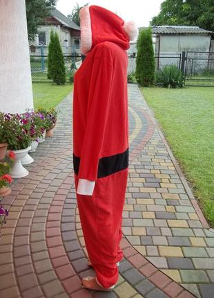( s / м - 46 / 48 р) санта клаус мужская флисовая пижама кигуруми костюм слип человечек новый2 фото