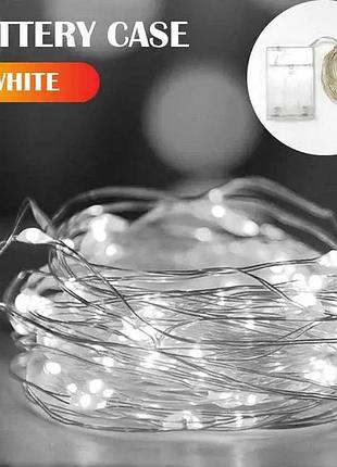 Рождественская светодиодная гирлянда с питанием от батареек, длина 3м, холодный белый