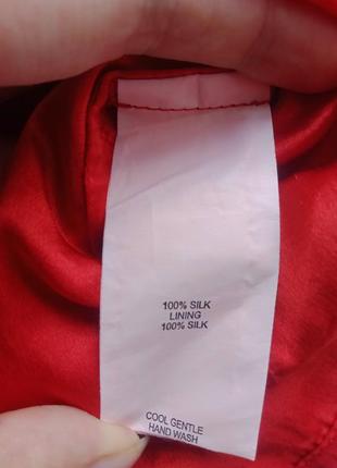Шовкова блузка з відкритими плечима, ошатна блузка червоного кольору, повітряна блуза легка6 фото