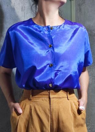 Сорочка оверсайз блузка блуза свободная крой атласная1 фото