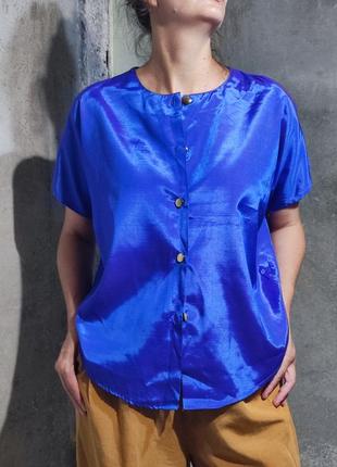 Сорочка оверсайз блузка блуза свободная крой атласная2 фото