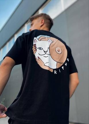 Крута футболка ripndip чорна чоловіча / жіноча