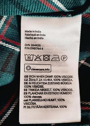 Натуральная зеленая блуза в клетку h&amp;m 6