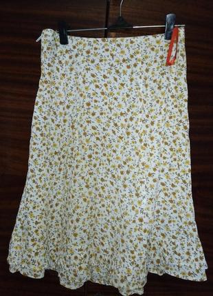 Летняя юбка с цветочным принтом.5 фото