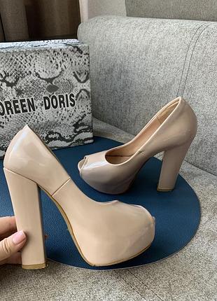 Бежевые лакированные туфли😍 doreen doris3 фото