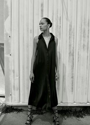 Сатиновое платье рубашка от zara