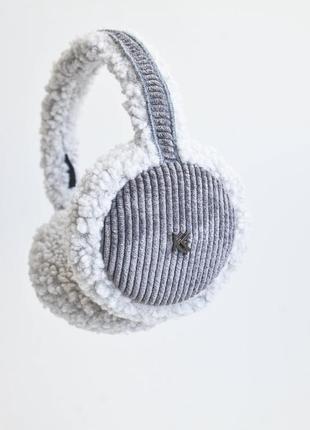 Бомбезні зимові навушники тедді teddy з вельветовими вставками