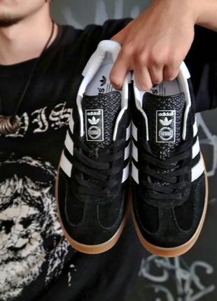 Adidas gazelle indoor black white, кроссовки мужские адедас газель, кроссовки мужские адидас, кроссовки адидас газель мужские5 фото