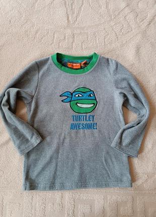 Флисовая кофта реглан rebel с черепашкой ниндзя на 4-5 лет рост 110 см