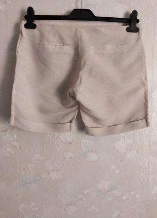 Женские мини шорты manila grace 46р. m, бежевые, лен с хлопком2 фото