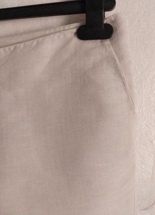 Женские мини шорты manila grace 46р. m, бежевые, лен с хлопком3 фото