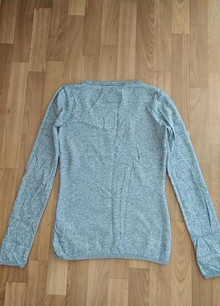 Кофта, пуловер однотонный серый3 фото