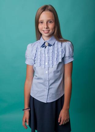 Школьная блузка свит блуз  мод. 5178к голубая р.1464 фото