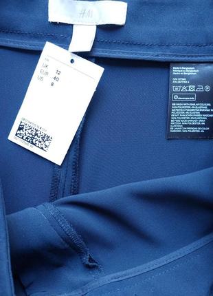 Жіночі нові штани h&m uk12 46р. m, сині, поліестер7 фото