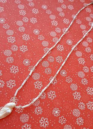 Чокер колье бисер ручн работ жемчуг касуми бохо этно ожерелье перлам белый нежн цвет тренд жемчужин boho бижутер украшен на шею