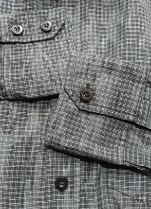 Fishbone мужская рубашка размер s черно серая в клетку9 фото