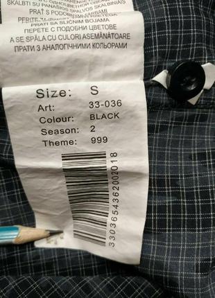 Fishbone мужская рубашка размер s черно серая в клетку8 фото