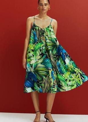 H&m платье в тропический принт из лиоцелла2 фото