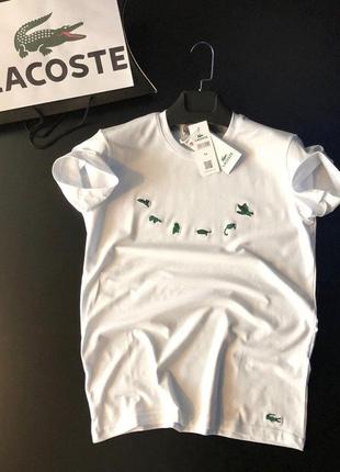 Чоловіча біла футболка мужская футболка с коротким рукавом lacoste