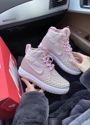 💗nike lunar force 1 duckboot pink thermo💗женские темо кроссовки найк, кросівки найк термо, осінь-весна