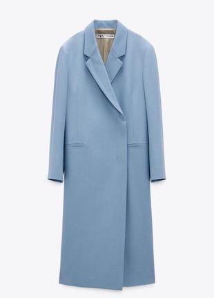 Zara голубое пальто, м1 фото