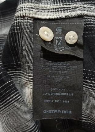 G-star raw мужская рубашка размер m черно белая в клетку7 фото