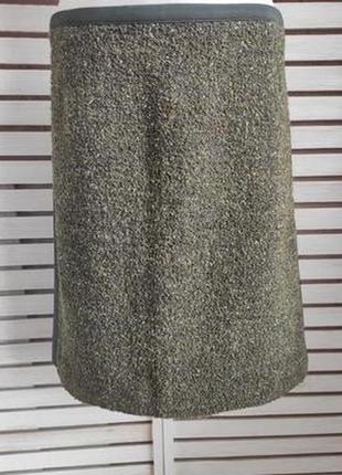 Юбка с карманами, красивая, комбинированная, темно-зеленого цвета "henry cotton's".2 фото