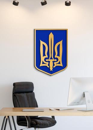 Герб з мечем настінний тризуб. державна символіка україни, подарунок керівнику 70x50 см.6 фото