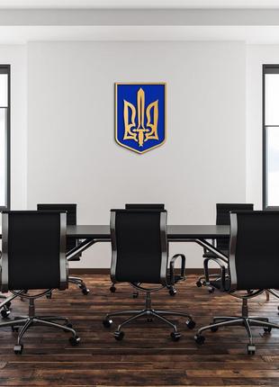 Герб з мечем настінний тризуб. державна символіка україни, подарунок керівнику 70x50 см.4 фото