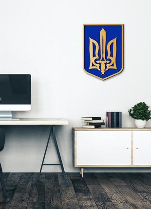 Герб з мечем настінний тризуб. державна символіка україни, подарунок керівнику 70x50 см.10 фото