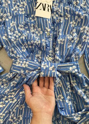 Легкое макси платье с кармашками в цветочный принт от zara the marilyn dress2 фото