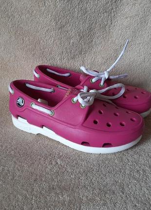 Топсайдеры кроксы - мокасины crocs j 2 стелька 22см