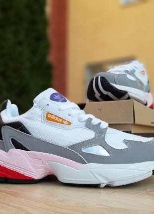 Кроссовки женские adidas falcon, белые (адидас фалкон, адидасы, кросівки)