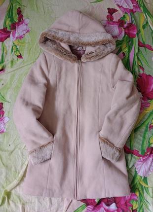 Дубленка/пальто/куртка шерстяная кашемировая с меховыми вставками wool на змейке брендовая1 фото