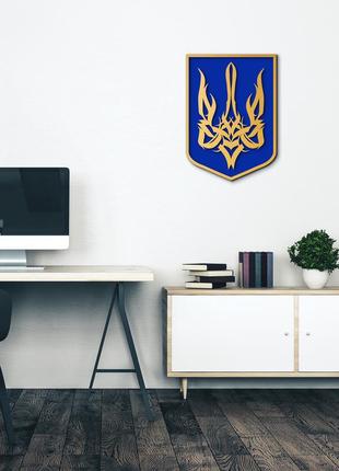 Державний герб україни великий тризуб . державні символи патріотичний подарунок 30x23 см.10 фото