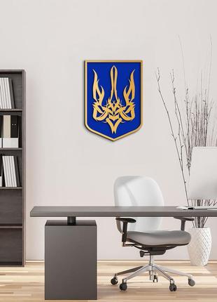 Государственный герб настенный тризуб. государственные символы украины, подарок в учреждение 35x25сv4 фото