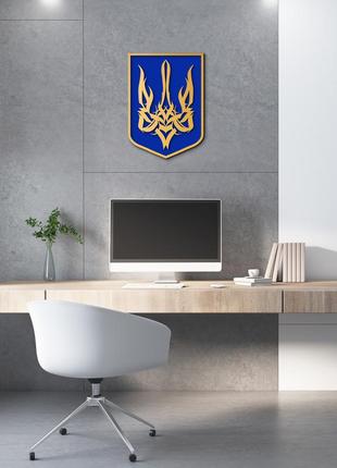 Государственный герб настенный тризуб. государственные символы украины, подарок в учреждение 35x25сv10 фото