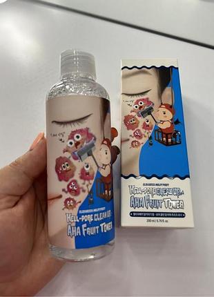 Пілінг-тонік з фруктовими кислотами elizavecca hell-pore clean up aha fruit toner, 200 мл2 фото