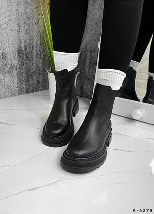 Ботинки натуральные-челси - volli, черный, натуральная кожа, деми/зима