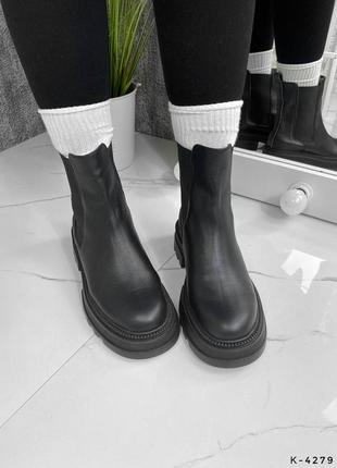 Ботинки натуральные-челси - volli, черный, натуральная кожа, деми/зима