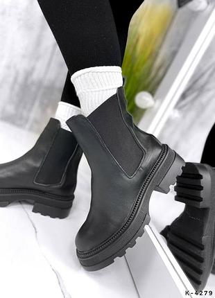 Ботинки натуральные-челси - volli, черный, натуральная кожа, деми/зима