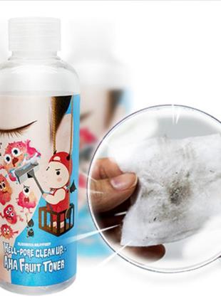 Пілінг-тонік з фруктовими кислотами elizavecca hell-pore clean up aha fruit toner, 200 мл1 фото