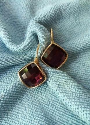 Сережки з бордовими кристалами swarovski від undin2 фото