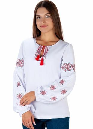 Вышиванка женская с объемными рукавами, женская вышиванка с пышными рукавами, вышитая рубашка женская,5 фото