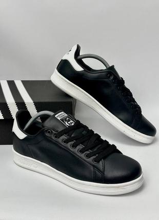 Мужские кроссовки чёрные адидас adidas stan smith