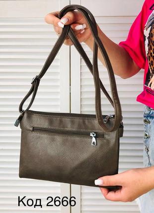 Комфортная и вместительная женская сумка кросс боди на три отделения, cross-body bag2 фото