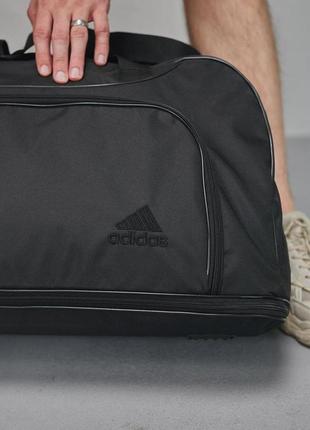 Дорожна сумка чорна adidas, чорне лого (мал.) (харьков)10 фото