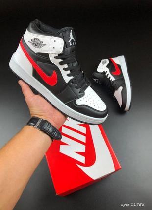 Мужские кожаные высокие кроссовки nike fall air jordan под бренд 🆕 найк джордан