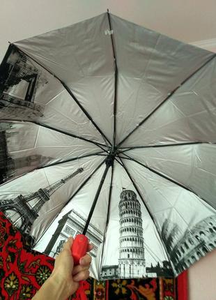 Зонт с рисунком внутри, полуавтомат.