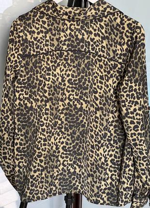 Леопардовая атласная пижамная блуза h&amp;m love stories2 фото